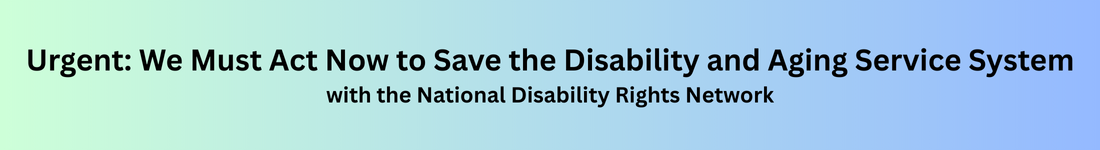 Urgent: We Must Act to Save the Disability and Aging Service System with the National Disability Rights Network