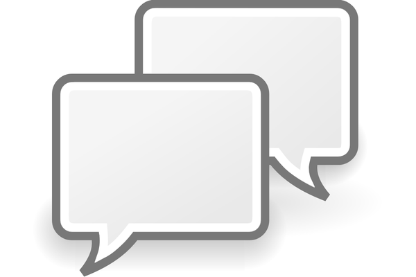 Two clear dialog balloons overlapping each other